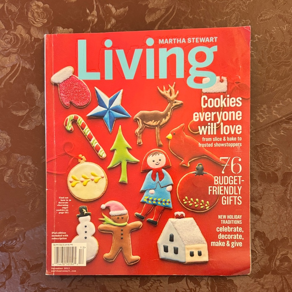 Martha Stewart Living Magazine with Red Festive Cover December 2013